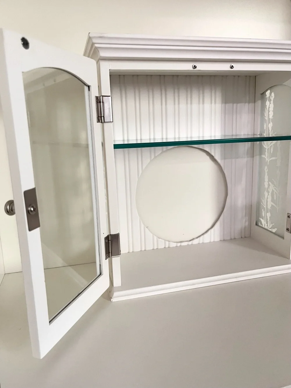 Glass wood cabinet
